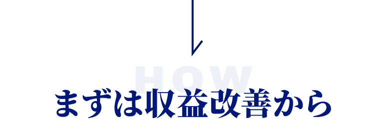 まずは収益改善から